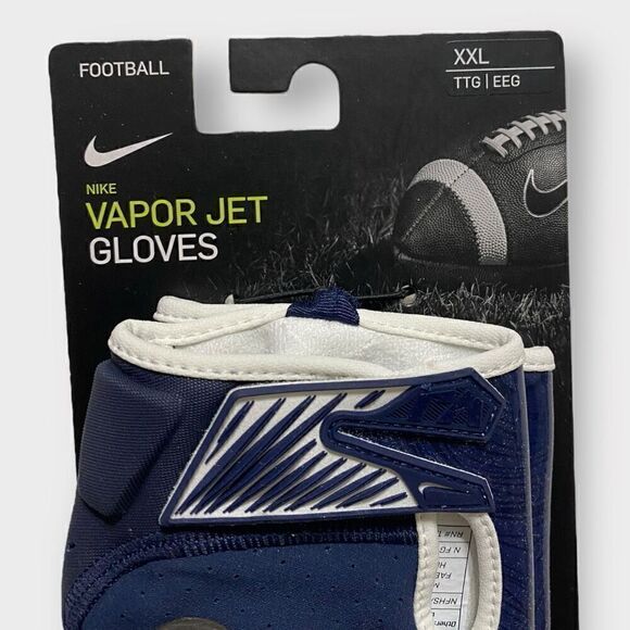 Nike Vapor Jet 5.0 College Navy/ Chrome Football Gloves Mens size XXL (a) New - Picture 3 of 8
